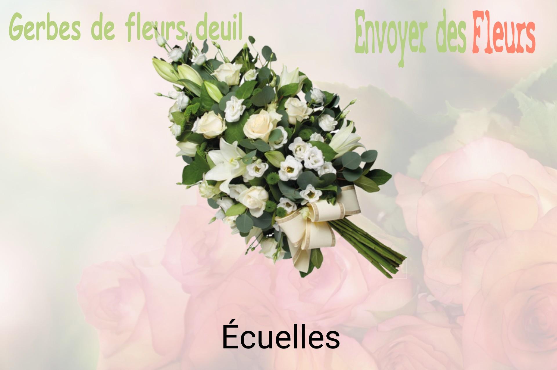 Gerbe de fleurs de deuil livrée à Écuelles